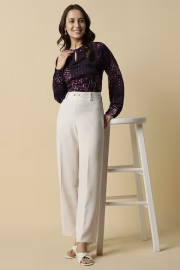 Women Purple Printed Casual Top - Image 2