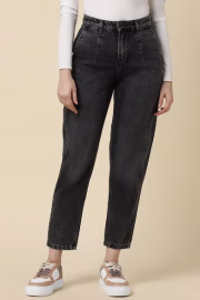 Women Black Regular Fit Dark Wash Jeans - Image 2
