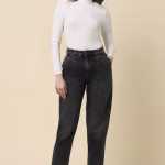 Women Black Regular Fit Dark Wash Jeans