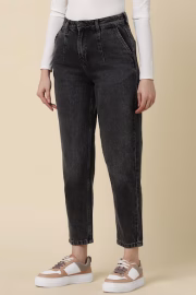 Women Black Regular Fit Dark Wash Jeans - Image 4